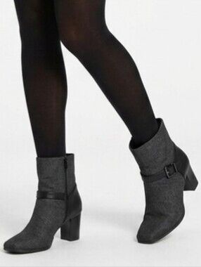 Aerosoles Women's Boots Buckle Ankle Grey Pre-owned 10